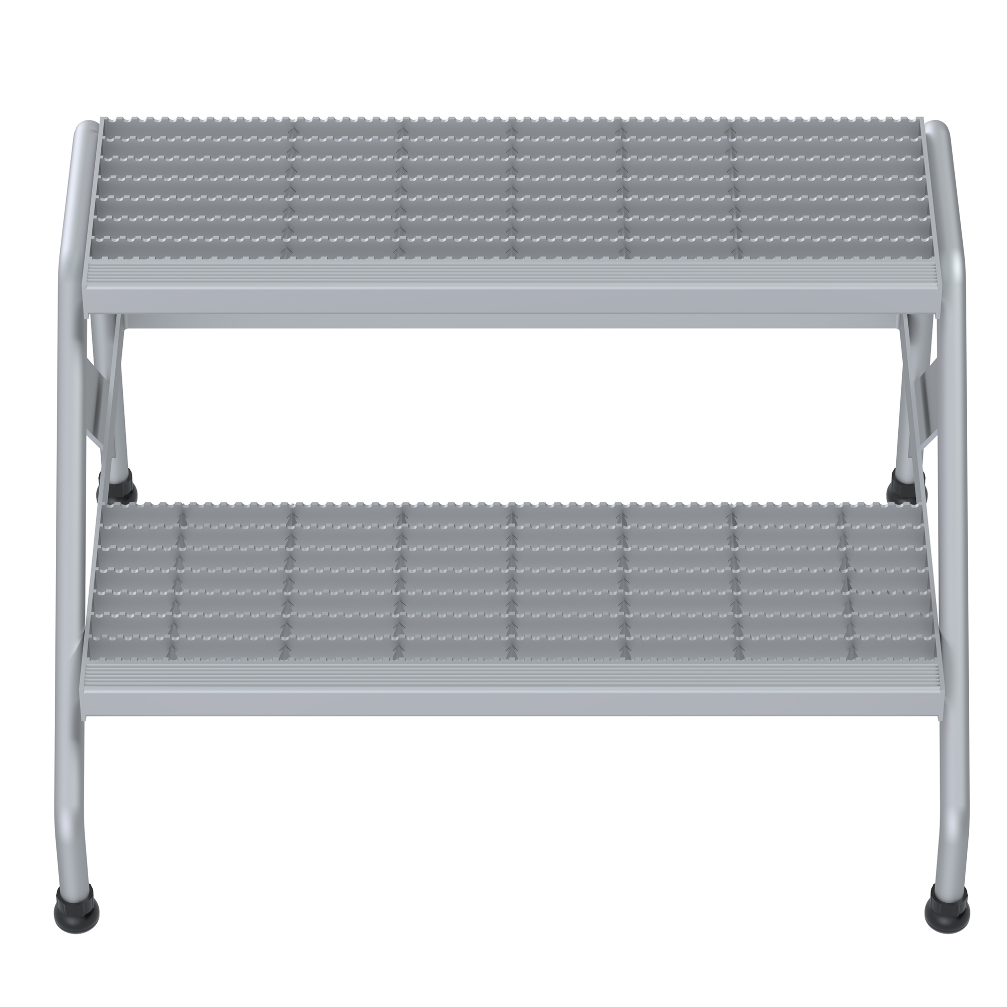 Vestil Aluminum Step Stand - 2 Steps, 500-Lb. Capacity, Serrated Surface, Silver, Model# SSA-2W